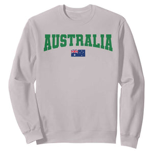 Green Yellow Australia Sweatshirt Down Under Team Australia Flag Varsity Lettering Soccer Fans Football Tournament