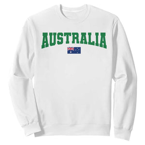 Green Yellow Australia Sweatshirt Down Under Team Australia Flag Varsity Lettering Soccer Fans Football Tournament
