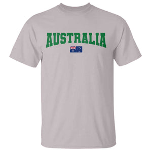 Green Yellow Australia T Shirt Down Under Team Australia Flag Varsity Lettering Soccer Fans Football Tournament