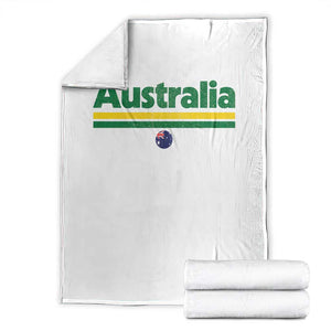 Australia Fan Throw Blanket Retro Vintage Flag Green Yellow Country Pride Distressed Graphic