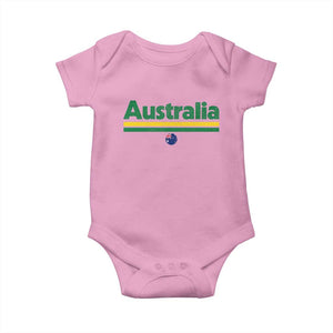 Australia Fan Baby Onesie Retro Vintage Flag Green Yellow Country Pride Distressed Graphic