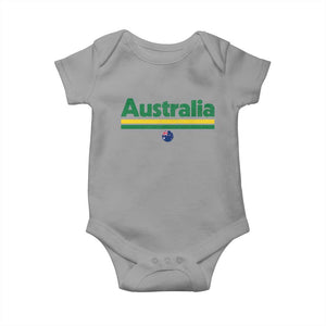 Australia Fan Baby Onesie Retro Vintage Flag Green Yellow Country Pride Distressed Graphic