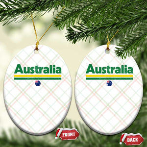 Australia Fan Ceramic Ornament Retro Vintage Flag Green Yellow Country Pride Distressed Graphic