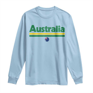 Australia Fan Long Sleeve Shirt Retro Vintage Flag Green Yellow Country Pride Distressed Graphic