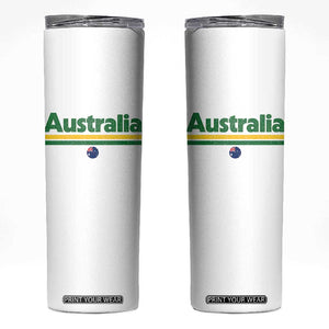 Australia Fan Skinny Tumbler Retro Vintage Flag Green Yellow Country Pride Distressed Graphic