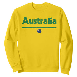 Australia Fan Sweatshirt Retro Vintage Flag Green Yellow Country Pride Distressed Graphic