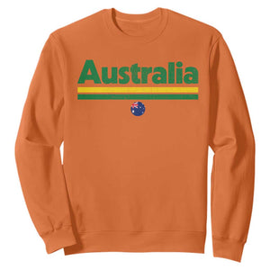 Australia Fan Sweatshirt Retro Vintage Flag Green Yellow Country Pride Distressed Graphic
