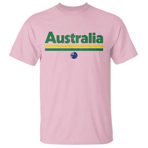 Australia Fan T Shirt Retro Vintage Flag Green Yellow Country Pride Distressed Graphic