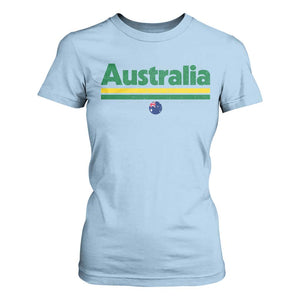 Australia Fan T Shirt For Women Retro Vintage Flag Green Yellow Country Pride Distressed Graphic
