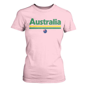 Australia Fan T Shirt For Women Retro Vintage Flag Green Yellow Country Pride Distressed Graphic