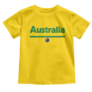 Australia Fan Toddler T Shirt Retro Vintage Flag Green Yellow Country Pride Distressed Graphic