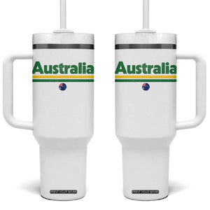 Australia Fan Tumbler With Handle Retro Vintage Flag Green Yellow Country Pride Distressed Graphic