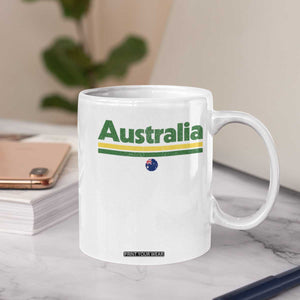 Australia Fan Coffee Mug Retro Vintage Flag Green Yellow Country Pride Distressed Graphic