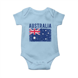 Vintage Australia Flag Baby Onesie Distressed Patriotic Country Pride Graphic