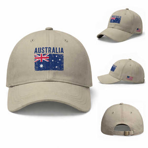 Vintage Australia Flag Baseball Cap Distressed Patriotic Country Pride Graphic