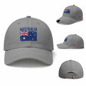 Vintage Australia Flag Baseball Cap Distressed Patriotic Country Pride Graphic