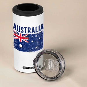 Vintage Australia Flag 4 in 1 Can Cooler Tumbler Distressed Patriotic Country Pride Graphic