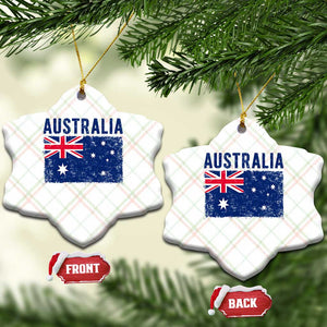 Vintage Australia Flag Ceramic Ornament Distressed Patriotic Country Pride Graphic