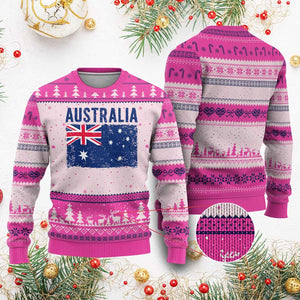 Vintage Australia Flag Ugly Christmas Sweater Distressed Patriotic Country Pride Graphic