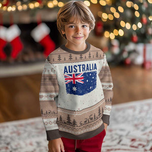 Vintage Australia Flag Ugly Christmas Sweater Distressed Patriotic Country Pride Graphic