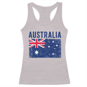Vintage Australia Flag Racerback Tank Top Distressed Patriotic Country Pride Graphic