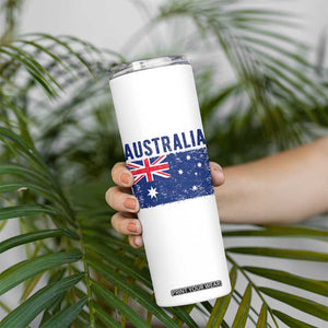 Vintage Australia Flag Skinny Tumbler Distressed Patriotic Country Pride Graphic