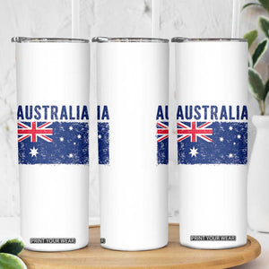 Vintage Australia Flag Skinny Tumbler Distressed Patriotic Country Pride Graphic