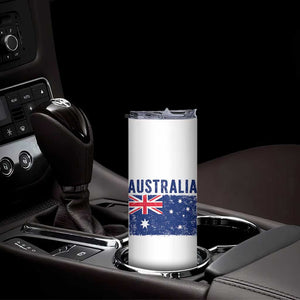 Vintage Australia Flag Skinny Tumbler Distressed Patriotic Country Pride Graphic