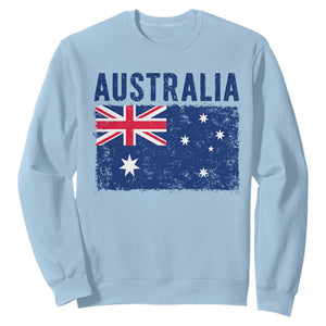 Vintage Australia Flag Sweatshirt Distressed Patriotic Country Pride Graphic