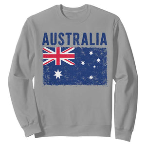 Vintage Australia Flag Sweatshirt Distressed Patriotic Country Pride Graphic