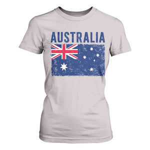 Vintage Australia Flag T Shirt For Women Distressed Patriotic Country Pride Graphic