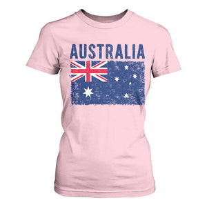 Vintage Australia Flag T Shirt For Women Distressed Patriotic Country Pride Graphic