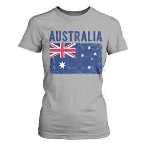 Vintage Australia Flag T Shirt For Women Distressed Patriotic Country Pride Graphic