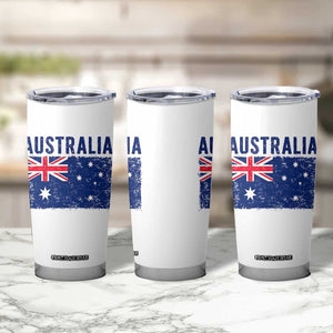 Vintage Australia Flag Tumbler Cup Distressed Patriotic Country Pride Graphic
