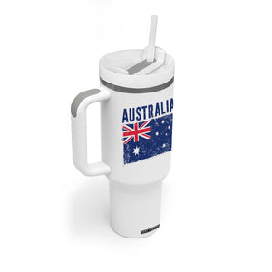 Vintage Australia Flag Tumbler With Handle Distressed Patriotic Country Pride Graphic