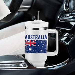 Vintage Australia Flag Tumbler With Handle Distressed Patriotic Country Pride Graphic