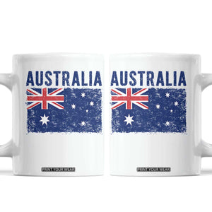 Vintage Australia Flag Coffee Mug Distressed Patriotic Country Pride Graphic