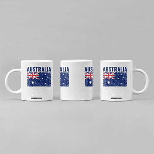Vintage Australia Flag Coffee Mug Distressed Patriotic Country Pride Graphic