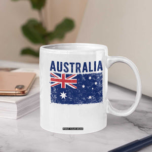 Vintage Australia Flag Coffee Mug Distressed Patriotic Country Pride Graphic