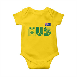 Retro Australia Baby Onesie AUS Green Australian Flag Country Pride Graphic