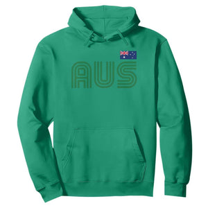 Retro Australia Hoodie AUS Green Australian Flag Country Pride Graphic