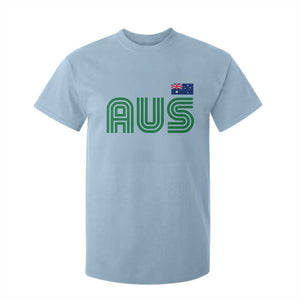 Retro Australia T Shirt For Kid AUS Green Australian Flag Country Pride Graphic
