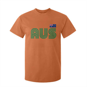 Retro Australia T Shirt For Kid AUS Green Australian Flag Country Pride Graphic