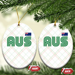 Retro Australia Ceramic Ornament AUS Green Australian Flag Country Pride Graphic