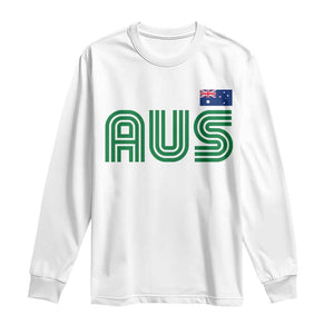 Retro Australia Long Sleeve Shirt AUS Green Australian Flag Country Pride Graphic