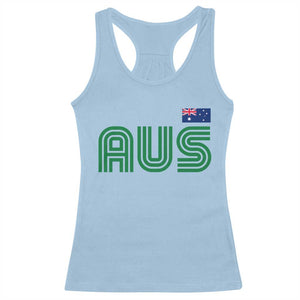 Retro Australia Racerback Tank Top AUS Green Australian Flag Country Pride Graphic