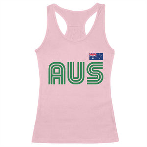 Retro Australia Racerback Tank Top AUS Green Australian Flag Country Pride Graphic