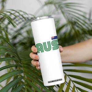Retro Australia Skinny Tumbler AUS Green Australian Flag Country Pride Graphic