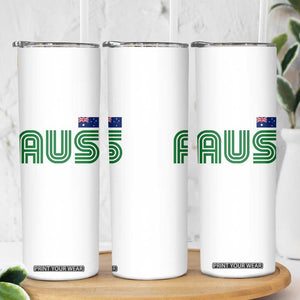 Retro Australia Skinny Tumbler AUS Green Australian Flag Country Pride Graphic