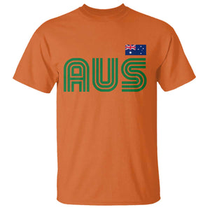 Retro Australia T Shirt AUS Green Australian Flag Country Pride Graphic